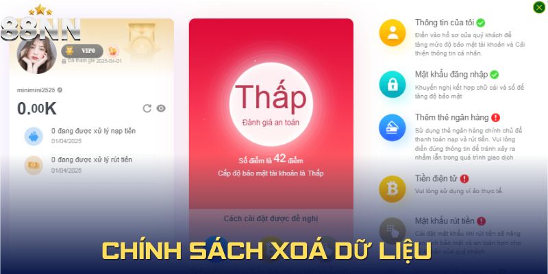 Chính sách bảo mật trong việc xóa dữ liệu