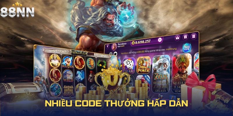 Nhiều code thưởng hấp dẫn khi tham gia tải game nổ hũ đổi thưởng tặng code