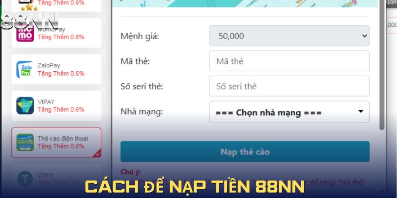 Từng bước các cách nạp tiền tại nhà cái