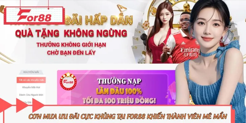 Nhận khuyến mãi siêu hấp dẫn, độc quyền chỉ có tại For88 mỗi ngày